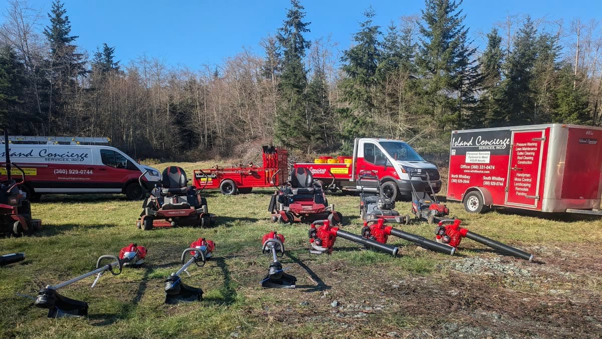 Island Concierge Services equipment staged for property work